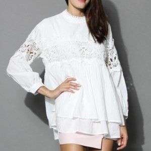 Chicwish Crochet Babydoll Top -NWOT